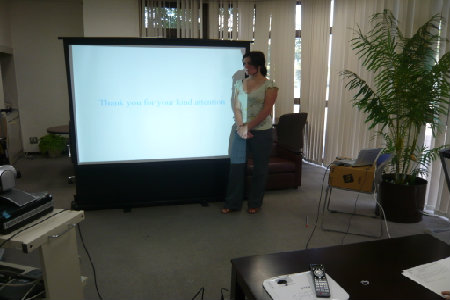 Oral presentation for her intership by Video Meeting